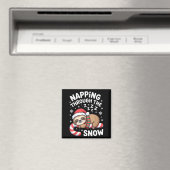 Napng Through The Snow Funny Sloth Candy Cane Xmas Magneet (Insitu (Vaatwasser))