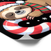Napng Through The Snow Funny Sloth Candy Cane Xmas Poster (Hoek)