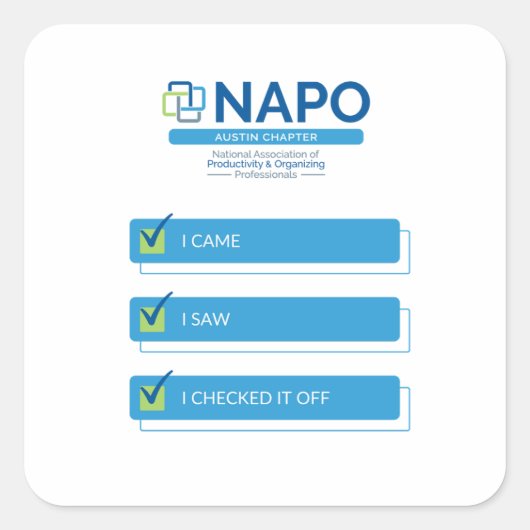 NAPO Austin Ik kwam Ik zag sticker (Voorkant)