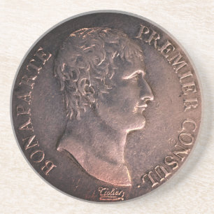 Napoleon Bonaparte 1802 zilvermunt Zandsteen Onderzetter