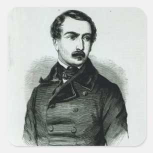 Napoleon Bonaparte als vertegenwoordiger van het v Vierkante Sticker