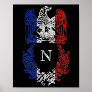 Napoleon Bonaparte Eagle Franse vlag Napoleontisch Poster