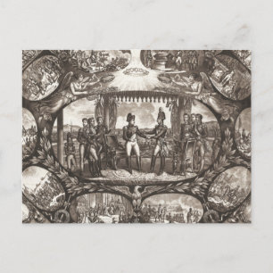 Napoleon Bonaparte en Tsar Alexander I in Tilsit Briefkaart