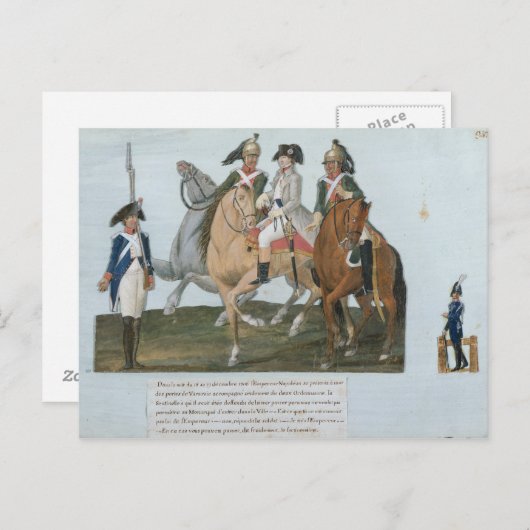 Napoleon Bonaparte en Varsovian Sentry Briefkaart (Voorkant / Achterkant)