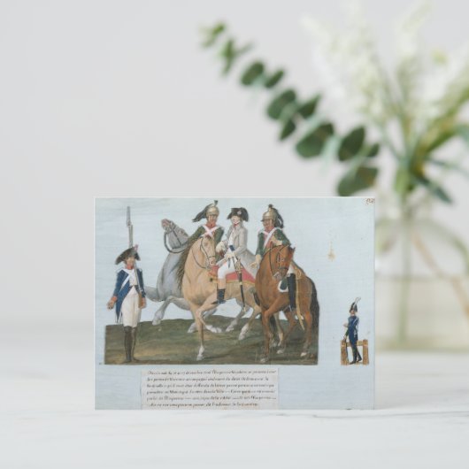 Napoleon Bonaparte en Varsovian Sentry Briefkaart (Staand voorkant)