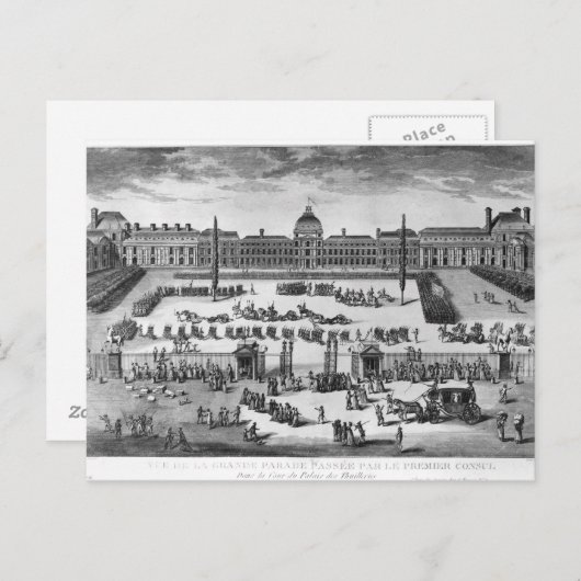 Napoleon Bonaparte First Consul, ReviewingTroops Briefkaart (Voorkant / Achterkant)