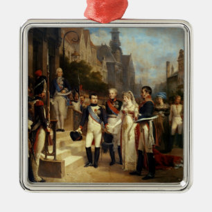 Napoleon Bonaparte Receiving Queen Louisa Metalen Ornament
