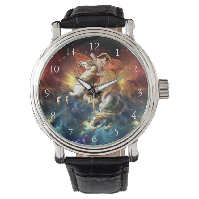 Napoleon Cat in Space Horloge (Voorkant)