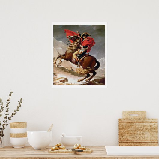 Napoleon Crossing the Alps, c.1800 (olie op canvas Poster (Keuken)