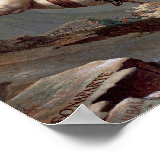 Napoleon Crossing the Alps, Jacques-Louis David Poster (Hoek)