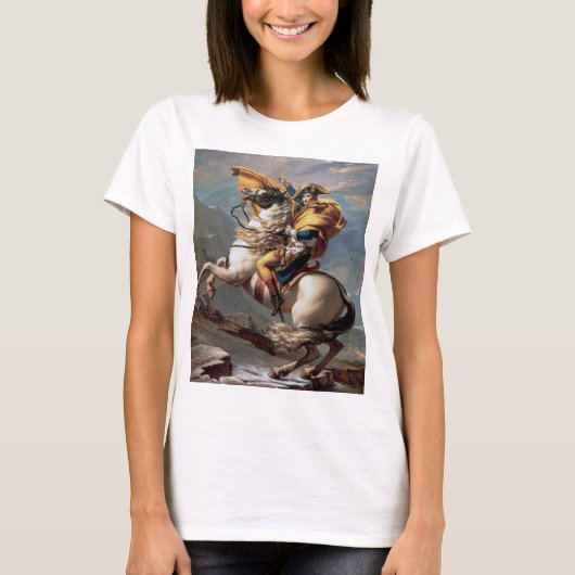Napoleon Crossing the Alps, Jacques-Louis David T-shirt (Voorkant)