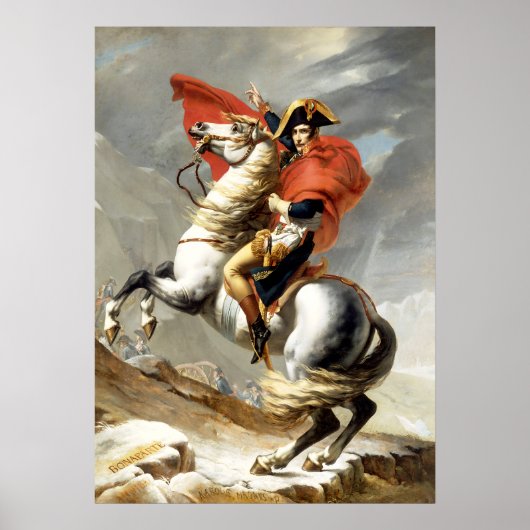 Napoleon De Alpen oversteken door Jacques Louis Da Poster (Voorkant)