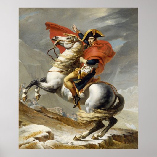 Napoleon De Alpen oversteken door Jacques Louis Da Poster (Voorkant)