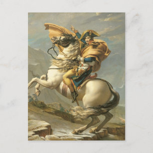 Napoleon die de Alpen oversteekt bij de Sint Berna Briefkaart