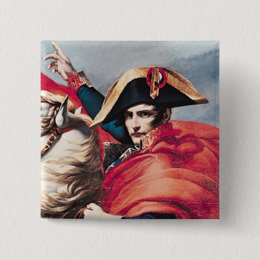 Napoleon door de Alpen Vierkante Button 5,1 Cm (Voorkant)