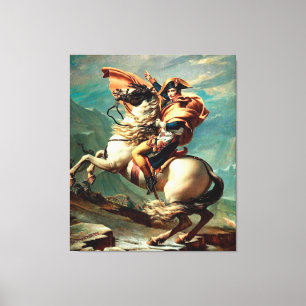 Napoleon door Jacques Louis David over de Alpen Canvas Afdruk