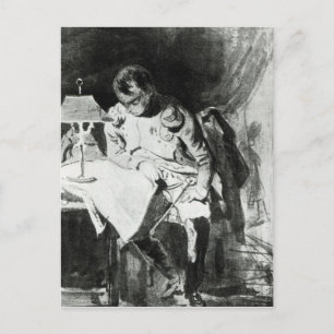 Napoléon étudiant ses cartes par lamplight, vers 1