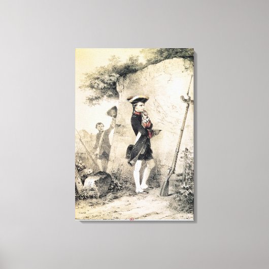 Napoleon I op de militaire school Canvas Afdruk (Voorkant)