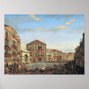 Napoleon I Voorzitter over een Regatta in Venetië Poster