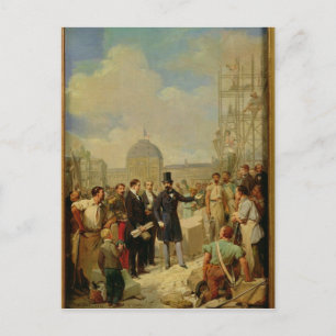 Napoleon III Bezoek het Louvre Briefkaart