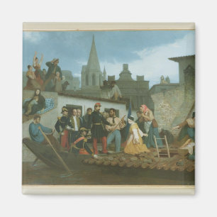 Napoleon III Bezoek van slachtoffers van overstrom Magneet