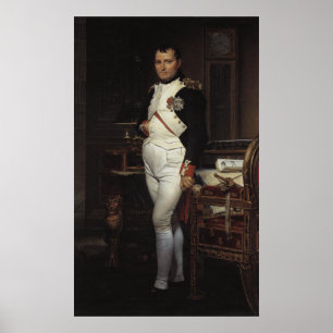Napoleon in zijn studie van Jacques Louis David Poster