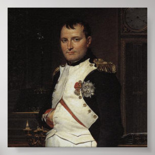 Napoleon in zijn studie van Jacques Louis David Poster