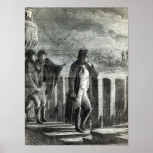 Napoleon kijkt naar de brand in Moskou in 1812 Poster