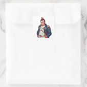 Napoleon kroonkurk opener vierkante sticker (Tas)