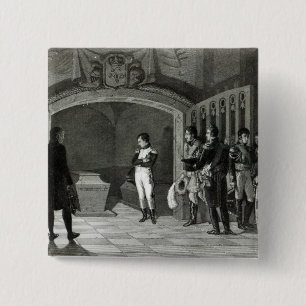 Napoleon Meditating voor de Tomb Vierkante Button 5,1 Cm