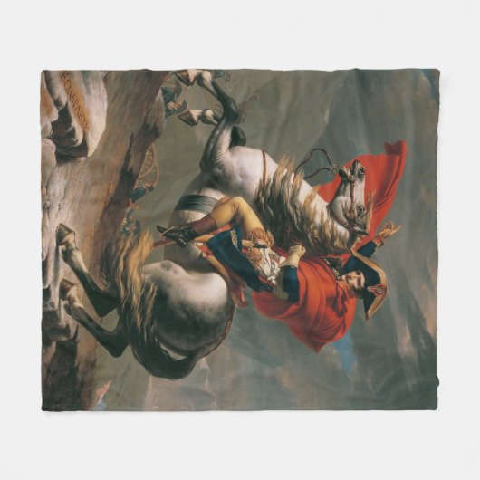 Napoleon met paard, Slag bij St. Bernard Pass Fleece Deken (Voorkant (Horizontaal))