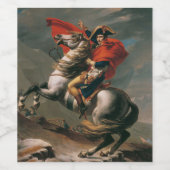 Napoleon met paard, Slag bij St. Bernard Pass Wijn Etiket (Enkel label)