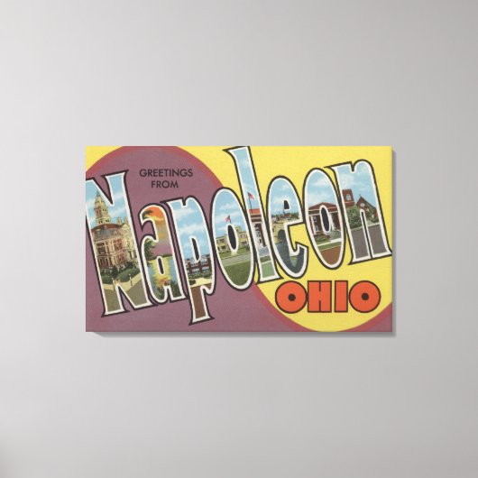 Napoleon, Ohio - Grote letterscènes Canvas Afdruk (Voorkant)