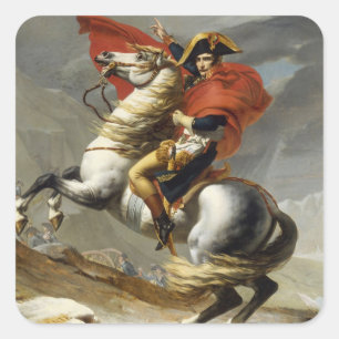 Napoleon over de Grote Sint-Bernardpas Vierkante Sticker