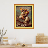 Napoleon oversteekt de Alpen ~Jacques-Louis David  Poster (Keuken)