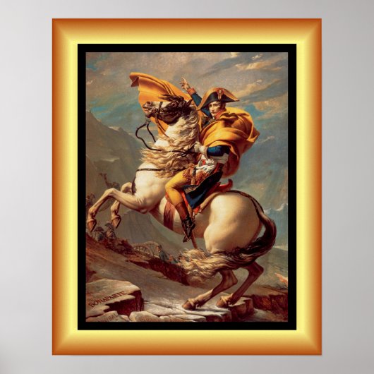Napoleon oversteekt de Alpen ~Jacques-Louis David  Poster (Voorkant)