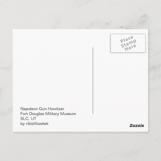 Napoleon Pistool-Howitzer Briefkaart (Achterkant)