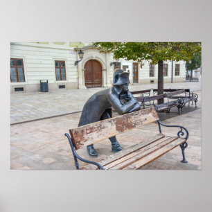 Napoleon Soldaat Standbeeld in Bratislava, Slowaki Poster