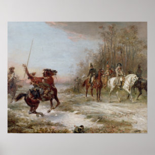 Napoleon's Peril te Brienne-le-Chateau, c.1891 (oi Poster