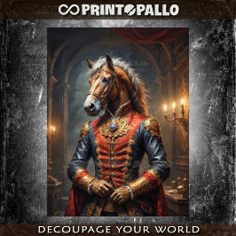 Napoleontische leger gekleed edele paard tissuepapier