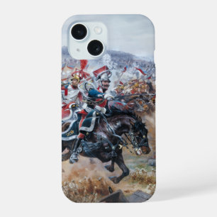 Napoleontische slagveldschildering Leipzig iPhone 15 Hoesje