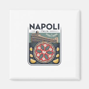 Napoli Italia Souvenir Napels Italië Pizza En Reiz Magneet