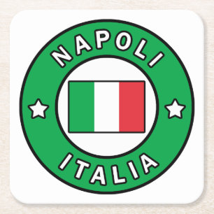 Napoli Italia Vierkante Kartonnen Onderzetter