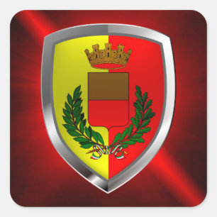 Napoli Mettalic Emblem Vierkante Sticker
