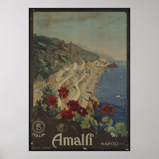 Napoli Naples Poster Vintage voyage Annonce Rétro (Devant)