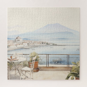 Napoli Serenity: Digitale Waterverf Art Prints Legpuzzel