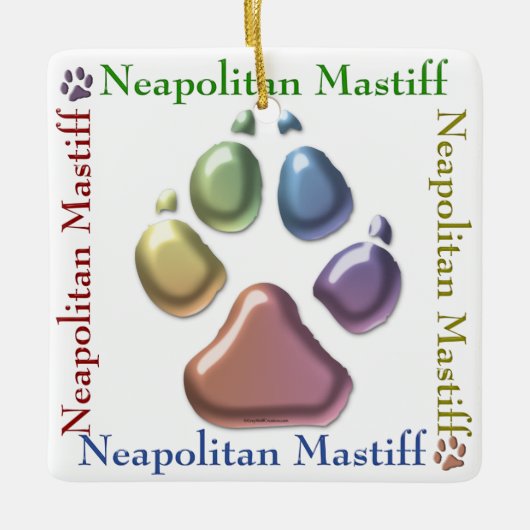 Napolitaans Mastiff Square Keramisch Ornament (Voorkant)