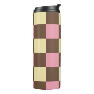 Napolitaanse Ice Cream Kleuren geruit patroon Thermosbeker