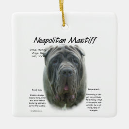 Napolitaanse Mastiff (grijs) Geschiedenis Ontwerp Keramisch Ornament