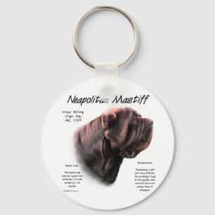 Napolitaanse Mastiff (mahonie) Geschiedenis Ontwer Sleutelhanger
